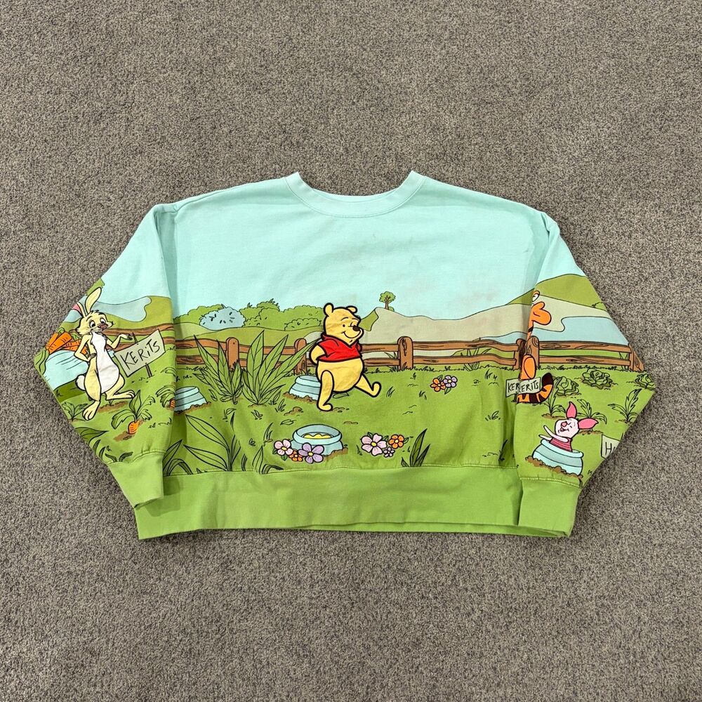 Disney Winnie The Pooh All Over Print Boxy Sweatshirt Sz Women's 2XL Tigger AOP